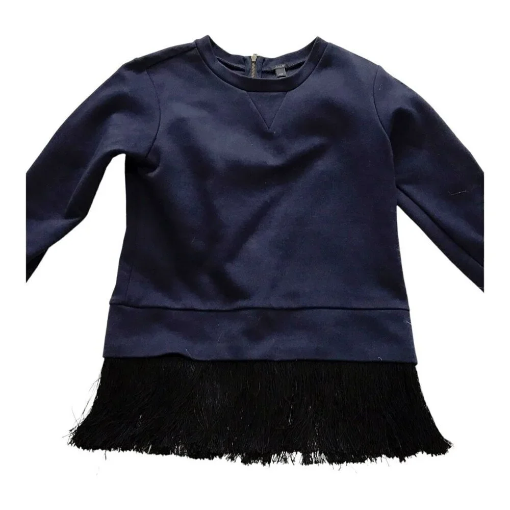 J. Crew sweatshirt with fringe hem, Size XXS